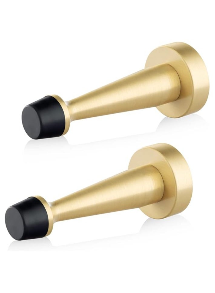 SYOSI Solid Rigid Door Stops, 3-1/4-inch(84mm) Wall Protector Door Stops Solid Door Stops with Rubber Tips Heavy Duty Door Protection Stops High Impact Door Stoppers for Door Protection Sound Dampening - Image 1