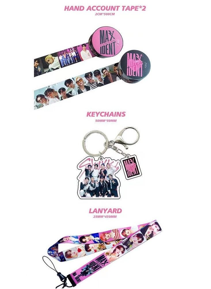EHOME Stray Kids Maxident Gift Box With Lomo Cards, Acrylic Stand, Hand Account Tape, Keychain, Lanyard, Stickers, Photo Card  - Image 4