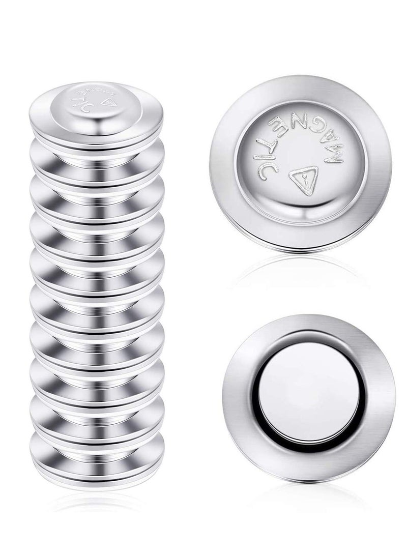 Captaintech 50 Pcs Round Magnetic Name Badge Holders , Adhesive ID Tag Magnets , Silver Name Tag Holders with Strong Adhesive Sides - Image 1