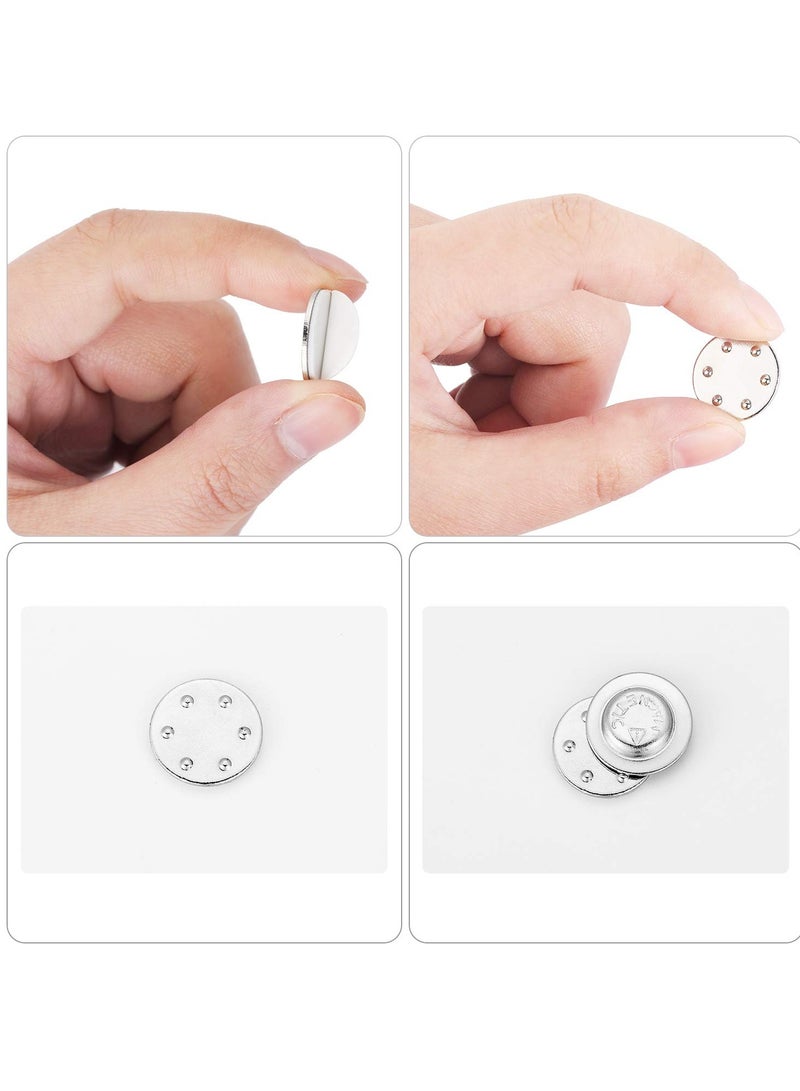 Captaintech 50 Pcs Round Magnetic Name Badge Holders , Adhesive ID Tag Magnets , Silver Name Tag Holders with Strong Adhesive Sides - Image 5