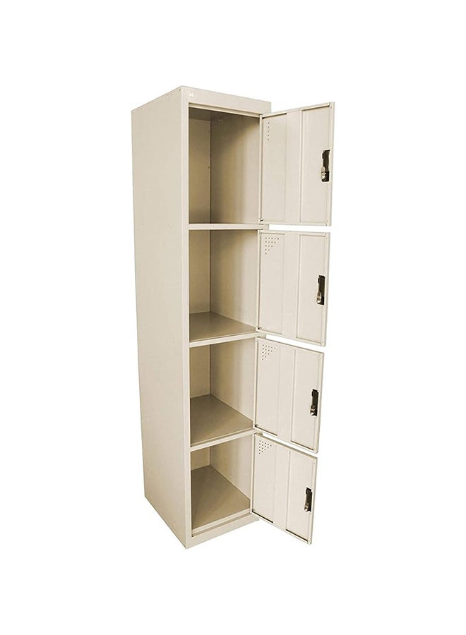 RIGID Four doors locker, Steel Metal Storage Locker- with 3 shelf - for Home & School & Office - Lock With plastic handle (Beige) - Image 3