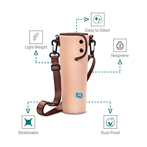 VAYA GoBag Water Bottle Bag for Office, Dust Proof Water Bottle Bag for Adults with Sling, Color, Brown - Image 3