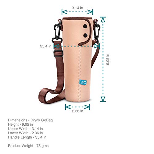 VAYA GoBag Water Bottle Bag for Office, Dust Proof Water Bottle Bag for Adults with Sling, Color, Brown - Image 4
