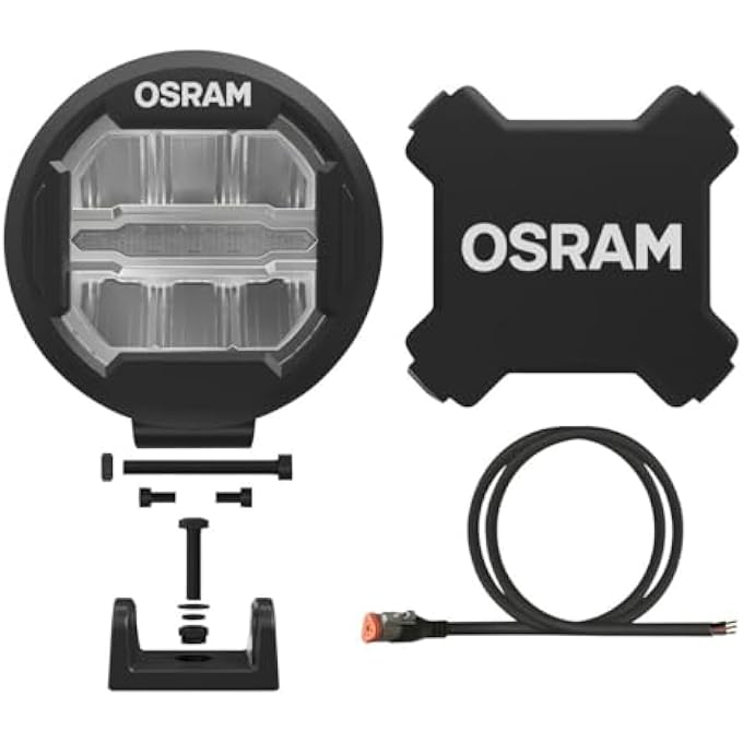 أوسرام مجموعة مصابيح القيادة LED من Ledriving Round Mx180Cb للإضاءة القريبة والبعيدة، شعاع ضوء 3000 لومن يصل إلى 300 متر، مصباح أمامي LED مساعد، شعاع عالي وإضاءة موضعية، معتمدة من ECE - Image 5
