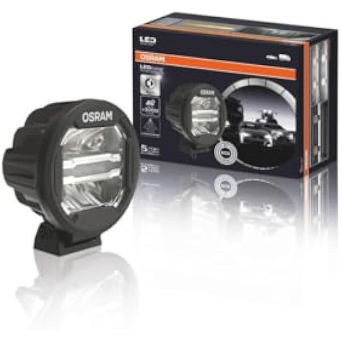 أوسرام مجموعة مصابيح القيادة LED من Ledriving Round Mx180Cb للإضاءة القريبة والبعيدة، شعاع ضوء 3000 لومن يصل إلى 300 متر، مصباح أمامي LED مساعد، شعاع عالي وإضاءة موضعية، معتمدة من ECE - Image 1