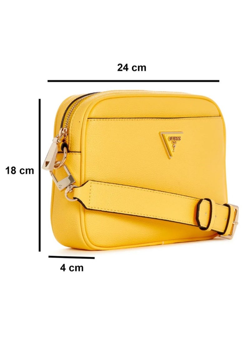 GUESS BG877814 Meridian Textured Women's Bag - Lemon  - Image 5