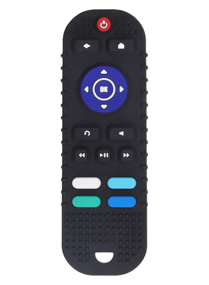 ORiTi Baby Teething Toys, Remote Control Shape Teethers for Babies Early Educational Sensory Toy with Concave Design Compact Soft Chew Toys ForToddlers Boys Girls (Black) - Image 1