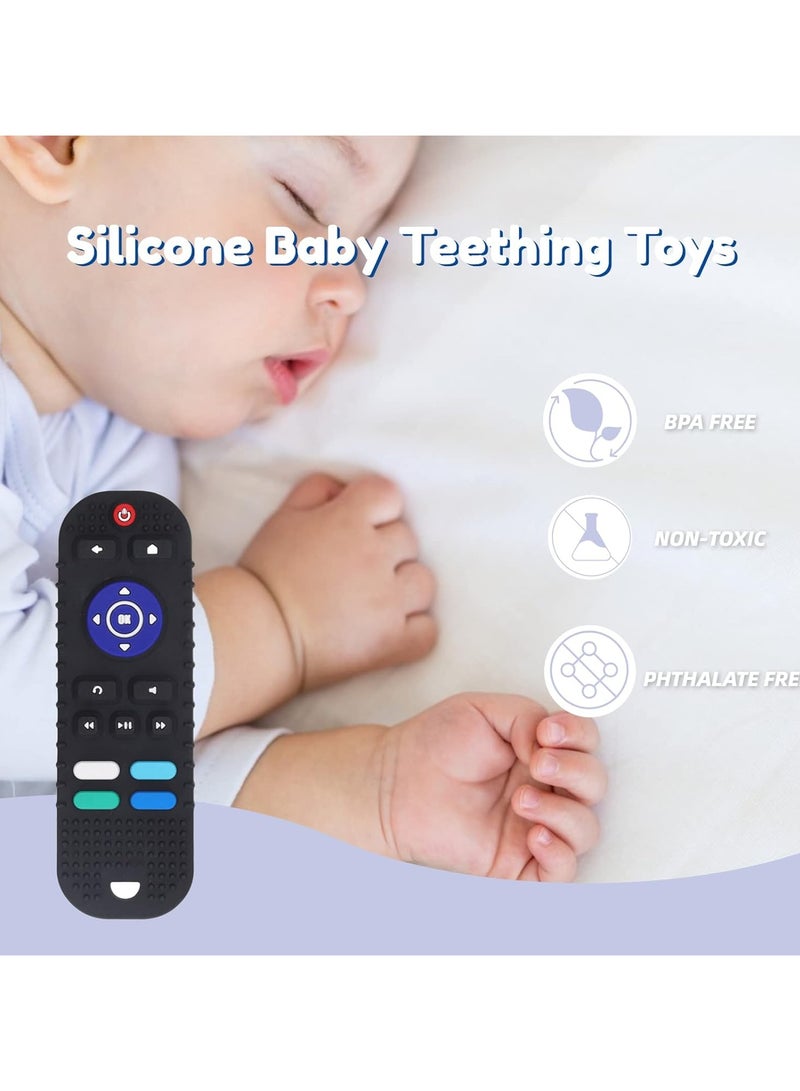 ORiTi Baby Teething Toys, Remote Control Shape Teethers for Babies Early Educational Sensory Toy with Concave Design Compact Soft Chew Toys ForToddlers Boys Girls (Black) - Image 3