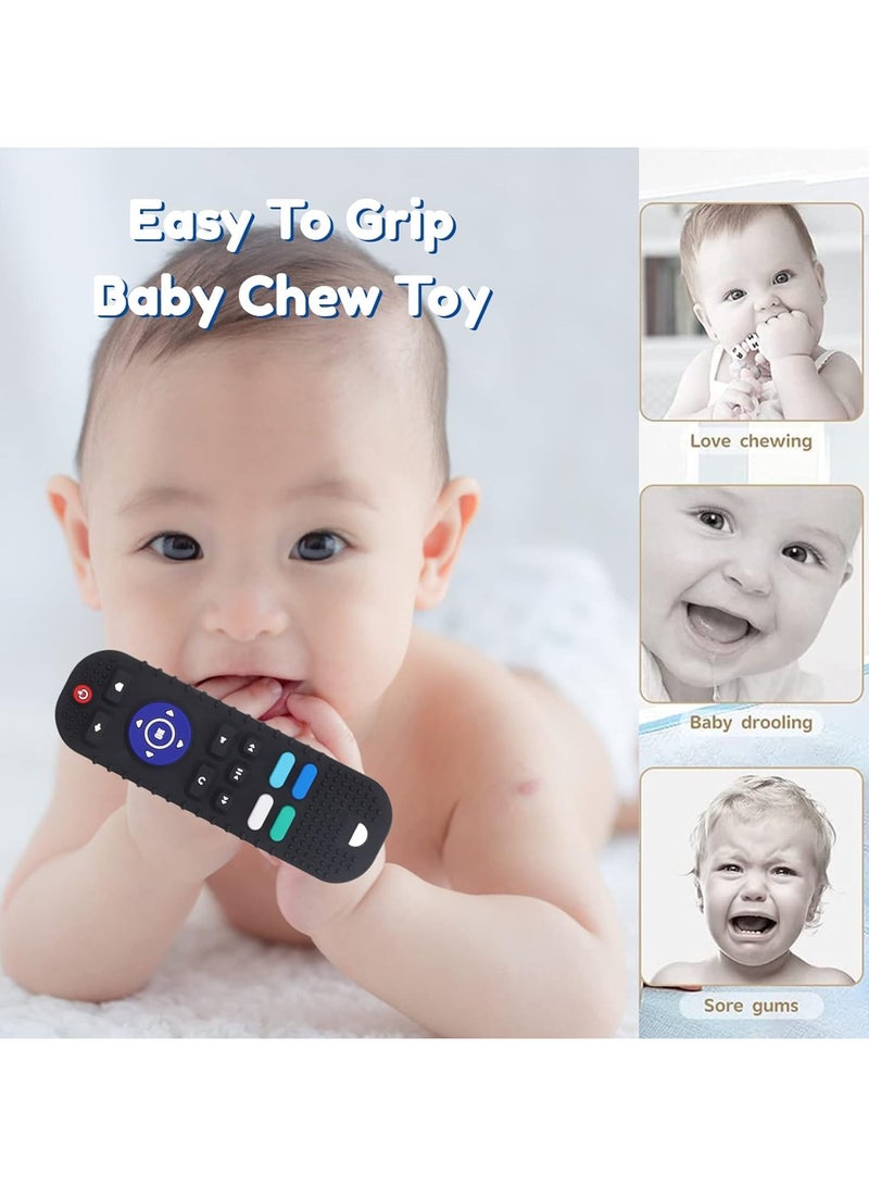 ORiTi Baby Teething Toys, Remote Control Shape Teethers for Babies Early Educational Sensory Toy with Concave Design Compact Soft Chew Toys ForToddlers Boys Girls (Black) - Image 2