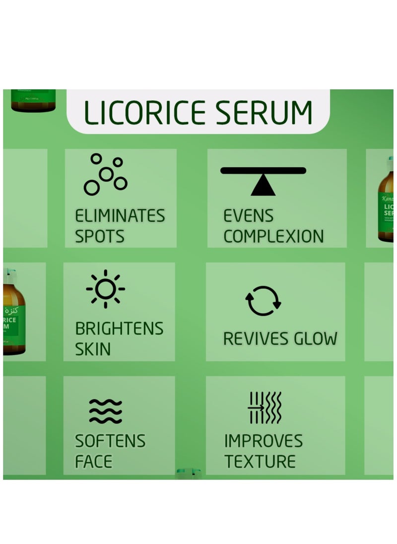 Kanza Licorice Root Serum for Moisturizing Anti-Wrinkle Anti-Aging Dark Spot Corrector Skin Acne Brightening Dark Spots Fine Lines Reducing Serum for All Skin Types 30g  - Image 4