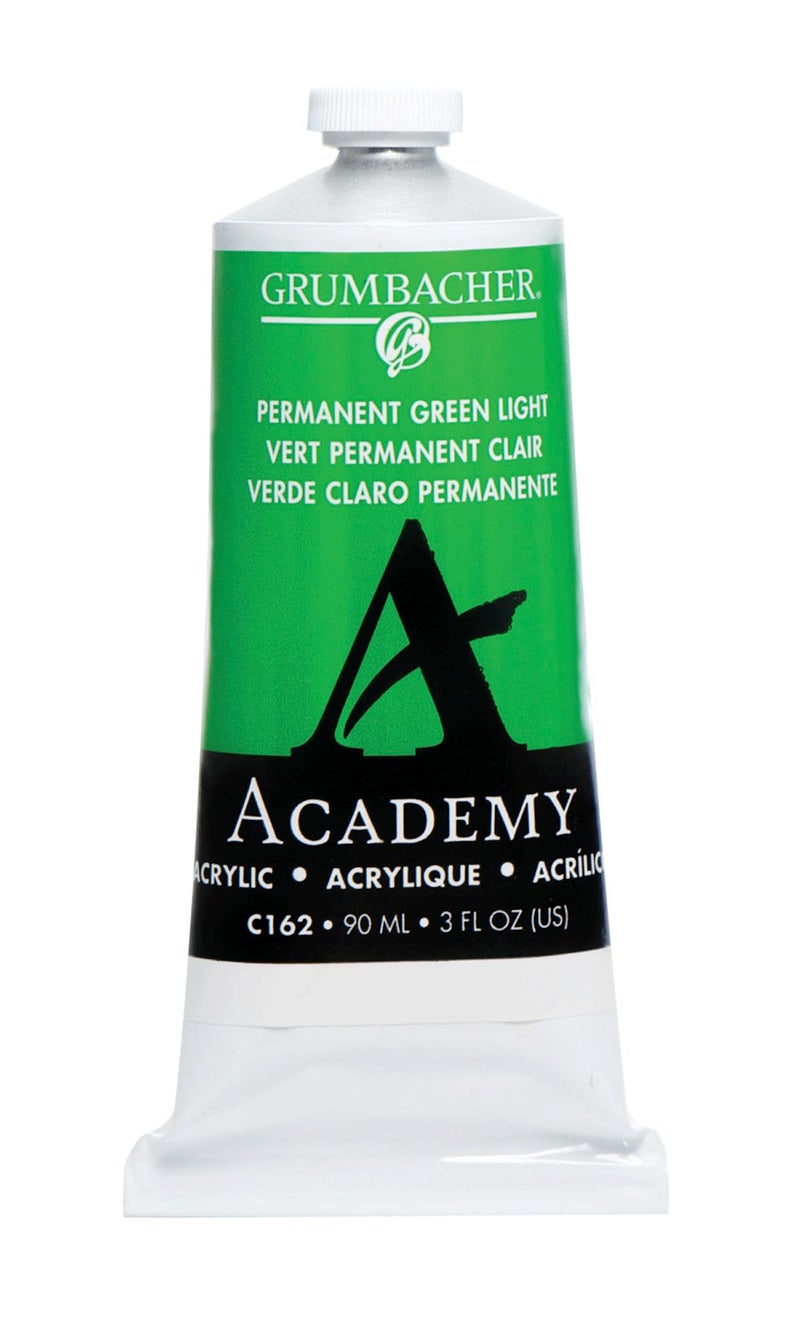 Grumbacher Academy Acrylic Paint 90ml Permanent Green Light 3 Ounces