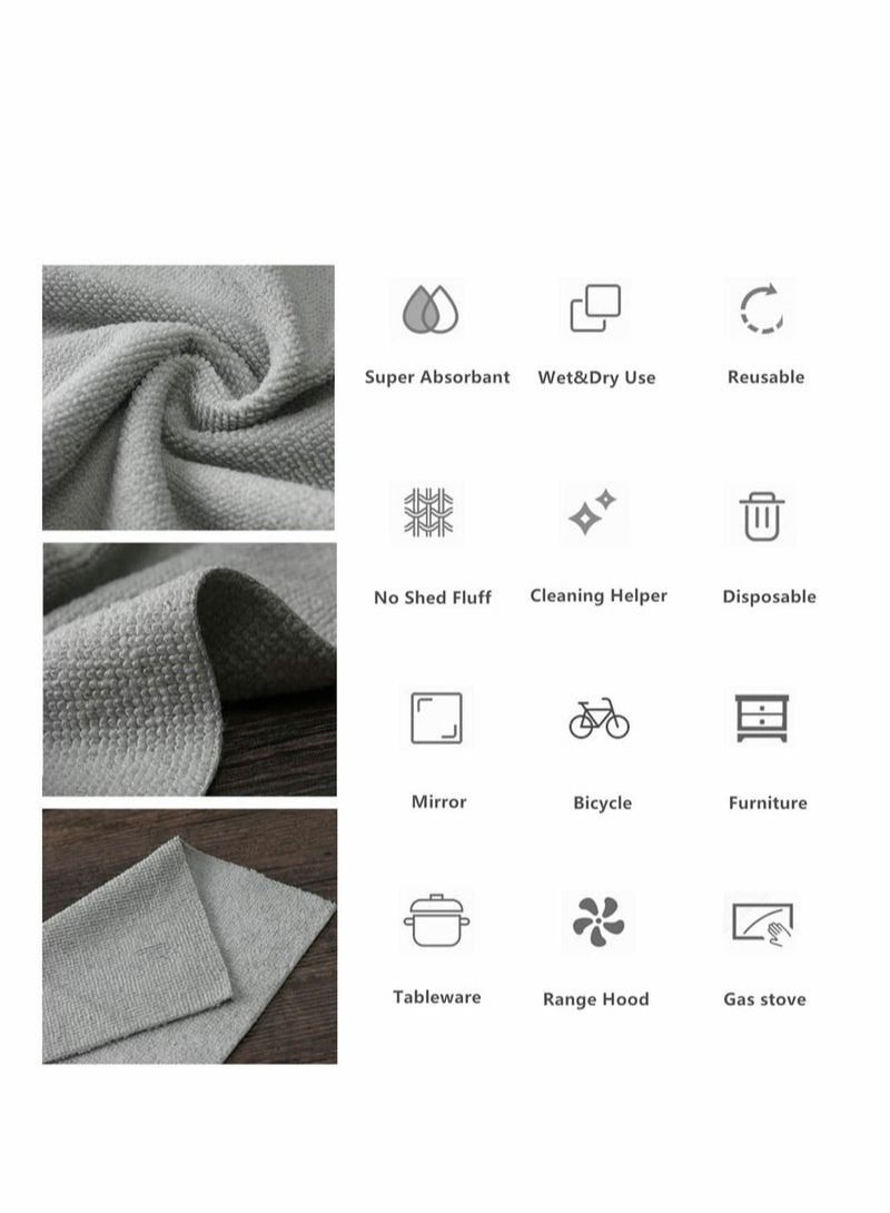 Reusable Cleaning Wipe, Disposable Picnic Rags in Bagged Terry Towels, Washable, Oil Absorption Microfiber Edgeless  - Image 5