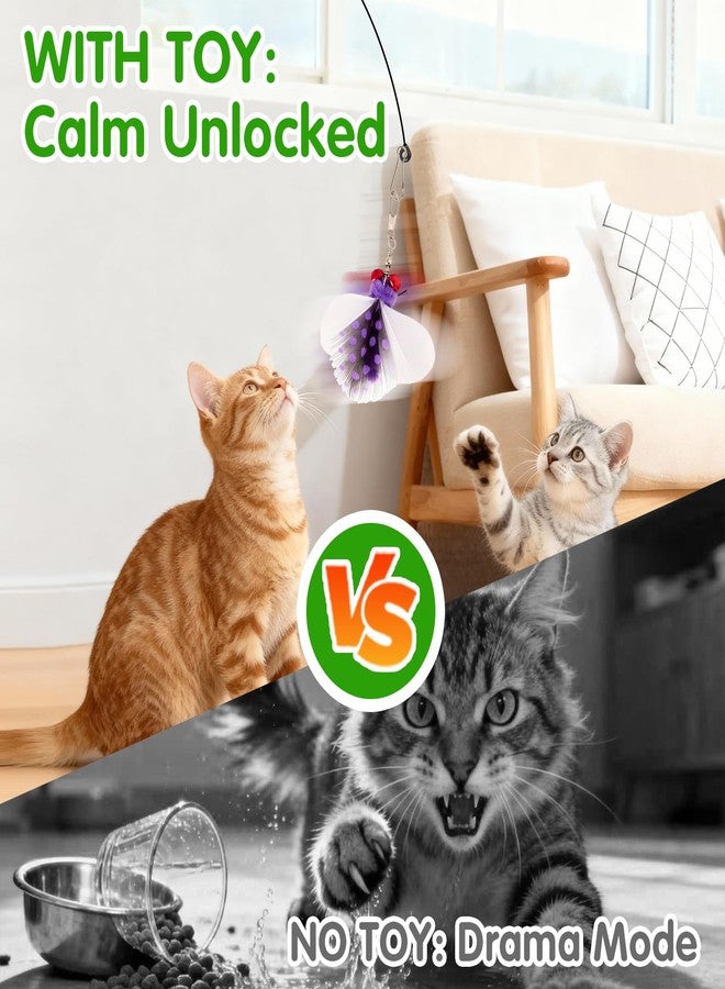 Walfront Cat Wand Toy Teaser Insect Replacement Head with Bell, Interactive Indoor Cat Exercise Toy for Shy or Anxious Cats, Encourage Movement, Gentle Fun - Image 3
