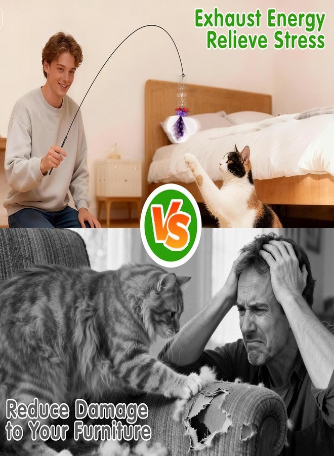 Walfront Cat Wand Toy Teaser Insect Replacement Head with Bell, Interactive Indoor Cat Exercise Toy for Shy or Anxious Cats, Encourage Movement, Gentle Fun - Image 4