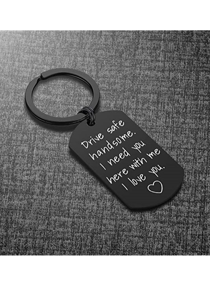 KASTWAVE Keychain for Boyfriend Drive Safe Handsome I Need You Here with Me Keychain Keyring Men Boyfriend Husband Jewelry Small Present - Image 4