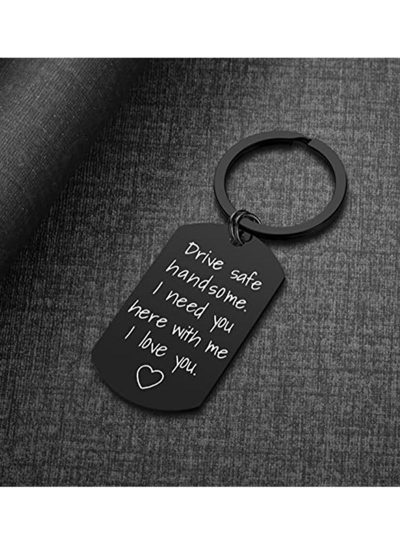 KASTWAVE Keychain for Boyfriend Drive Safe Handsome I Need You Here with Me Keychain Keyring Men Boyfriend Husband Jewelry Small Present - Image 5