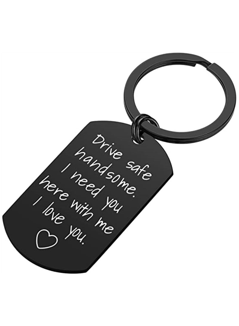 KASTWAVE Keychain for Boyfriend Drive Safe Handsome I Need You Here with Me Keychain Keyring Men Boyfriend Husband Jewelry Small Present - Image 3