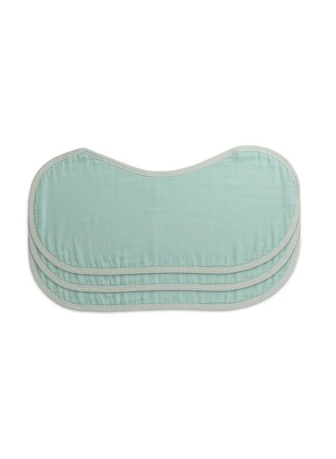 Anvi Baby Set of 3 Organic Bamboo Burp and Bib Cloth Mint Green  - Image 1