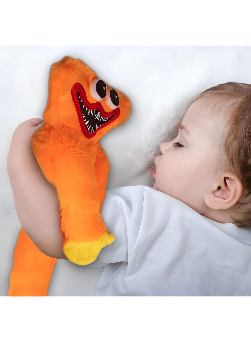 MAGIC VAULT 40cm Huggy Wuggy Inspired Plush Toy – Horror Game Collectible Character with Flip Face Design – For Teens & Adults (Orange)  - Image 2