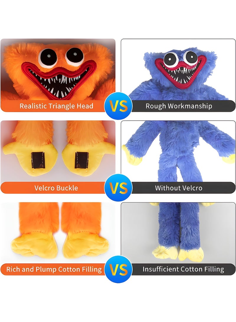 MAGIC VAULT 40cm Huggy Wuggy Inspired Plush Toy – Horror Game Collectible Character with Flip Face Design – For Teens & Adults (Orange)  - Image 3