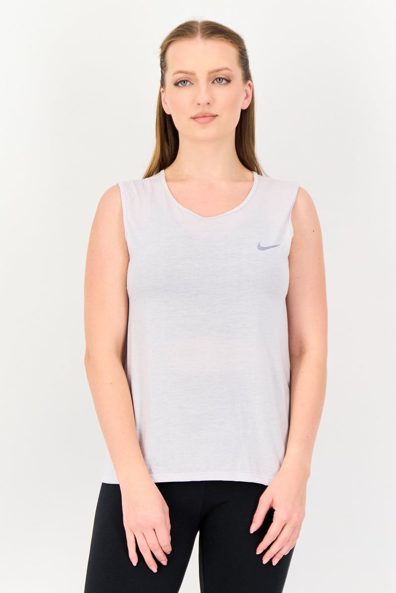 Nike Women Dri Fit Sleeveless Running Tank Top, Light Purple - Image 1