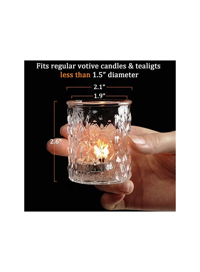 The Bros 12pcs Votive Candle Holders, Clear Glass Candle Holder in Bulk, Tealight Candle Holder for Wedding Decor, Home Decor and Holiday Decor - Image 2