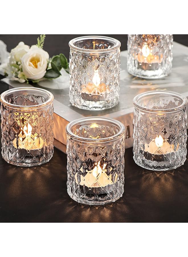 The Bros 12pcs Votive Candle Holders, Clear Glass Candle Holder in Bulk, Tealight Candle Holder for Wedding Decor, Home Decor and Holiday Decor - Image 1