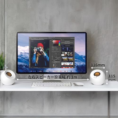 Creative مزود طاقة USB Pebble الإبداعي مع مكبر صوت نشط 4.4 واط إخراج قوي سائق مائل 45 ° جهير ثقيل سائقين سلبيين ، أسود - Image 2