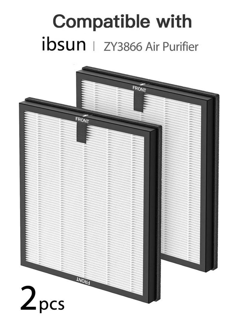 مرشحات بديلة لتنقية الهواء، متوافقة مع جهاز تنقية الهواء ibsun ZY3866، عبوة 2 - Image 1