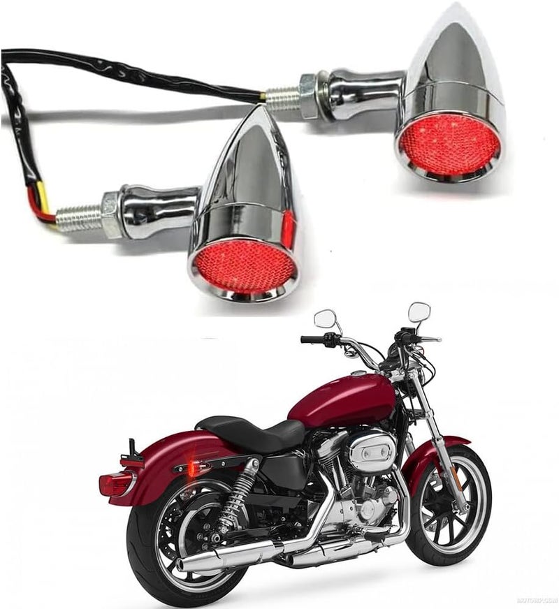 DREAMIZER LED Turn Signals Front Rear 15 LED Motorcycle Lights Super Bright Bulbs Compatible With Harley Honda Yamaha Suzuki and More - Image 1