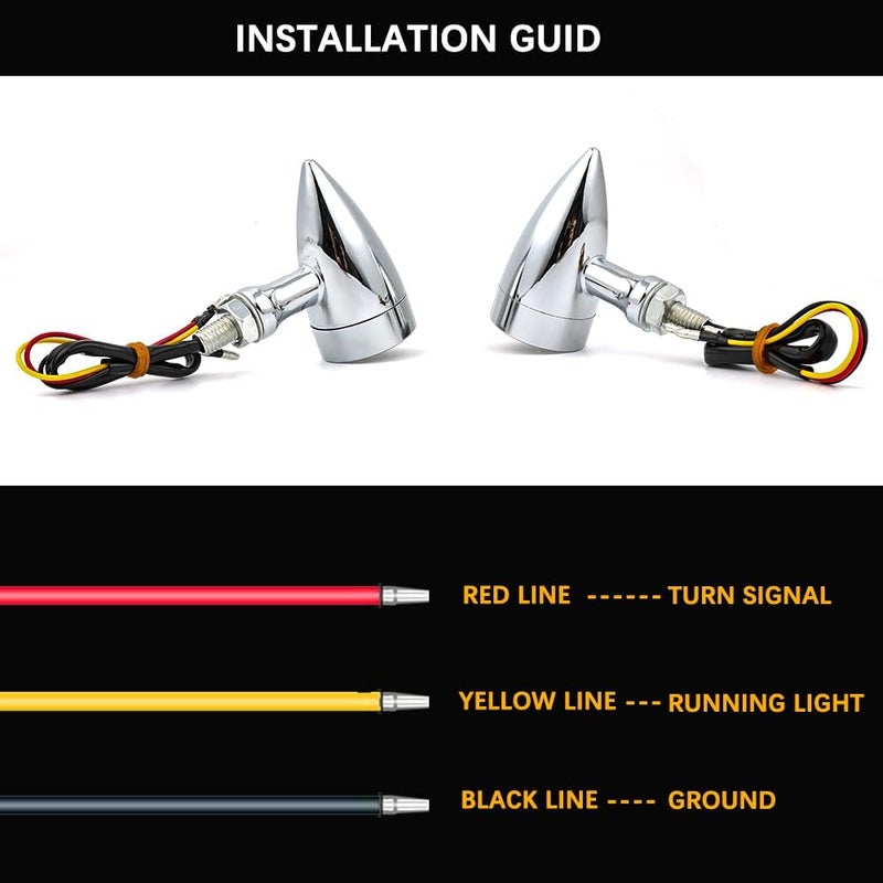 DREAMIZER LED Turn Signals Front Rear 15 LED Motorcycle Lights Super Bright Bulbs Compatible With Harley Honda Yamaha Suzuki and More - Image 5