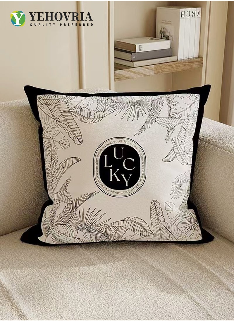 YEHOVRIA - Pillow Covers Set of 4, Throw Pillow Cover, Short Plush Cushion Cover, Decorative Nature Plant Cushion Covers 45cm x 45cm,For Living Room Sofa Couch Bed Pillowcases 18x18 inches（Double sided pattern） - Image 1