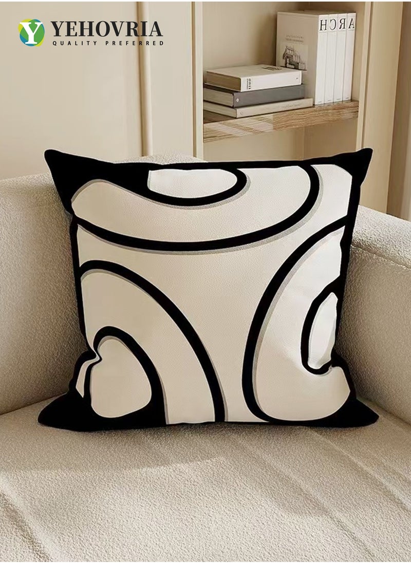 YEHOVRIA - Pillow Covers Set of 4, Throw Pillow Cover, Short Plush Cushion Cover, Decorative Nature Plant Cushion Covers 45cm x 45cm,For Living Room Sofa Couch Bed Pillowcases 18x18 inches（Double sided pattern） - Image 1