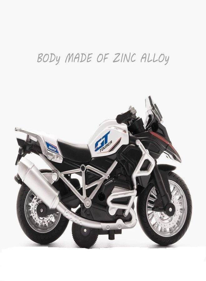 TONIRY Police Motorcycle Toy - Pull Back Motorcycle Toys, Tiny Gift with Music Lighting, Latte Motorcycles Toy for Kids Boys Age 3-8 Year Old [New] (TOURTER Bike -White) - Image 3