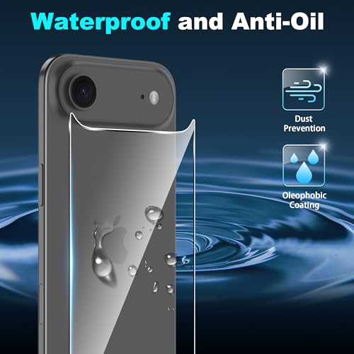 Fhyeugfy for iPhone Air/17 Air 6.5 inch Screen Protector,[3+1 Pack] Back Screen Protector+Camera Lens Protector,Tempered Glass,Bubble-Free,Anti-Scratch - Image 2