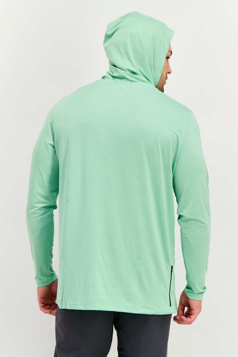 Avalanche Men Sportswear Fit Long Sleeves Outdoor Hooded Sweatshirt, Mint Green - Image 3