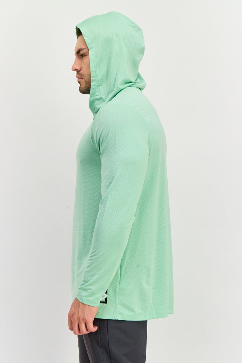 Avalanche Men Sportswear Fit Long Sleeves Outdoor Hooded Sweatshirt, Mint Green - Image 2