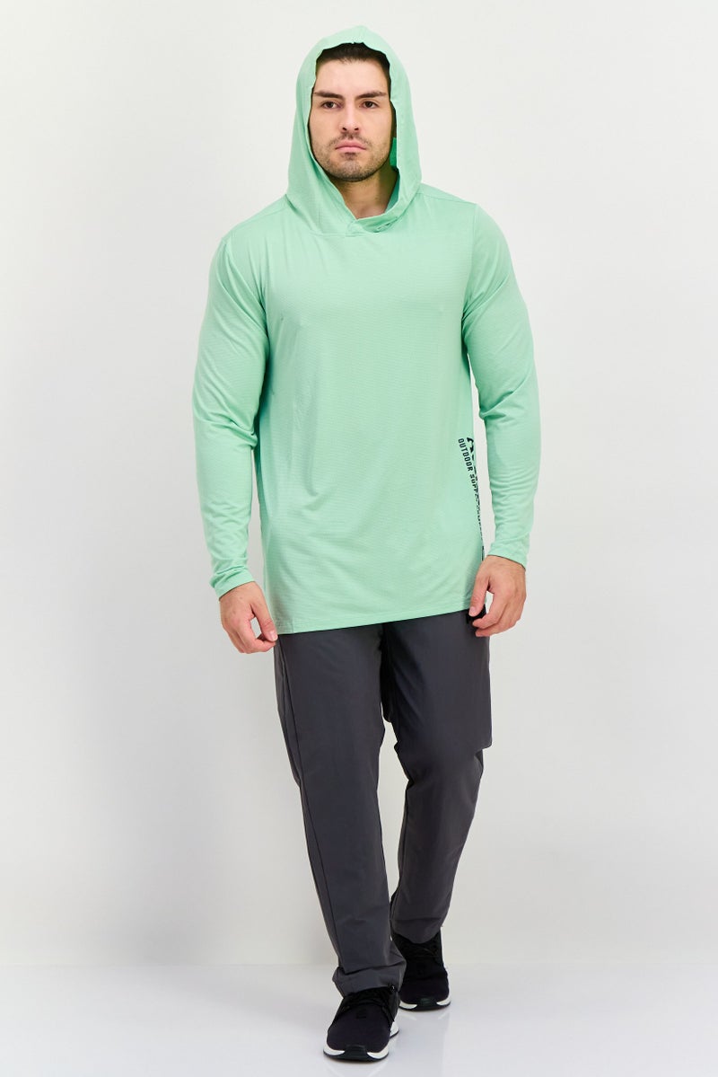 Avalanche Men Sportswear Fit Long Sleeves Outdoor Hooded Sweatshirt, Mint Green - Image 4