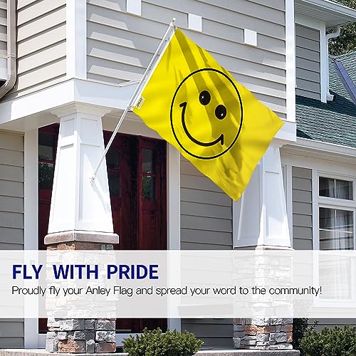 Anley Pack of 2 Fly Breeze 3x5 Foot Yellow Happy Face Flag Vivid Color and Fade Proof Canvas Header and Double Stitched Flags Polyester with Brass Grommets 3 X 5 Ft - Image 3