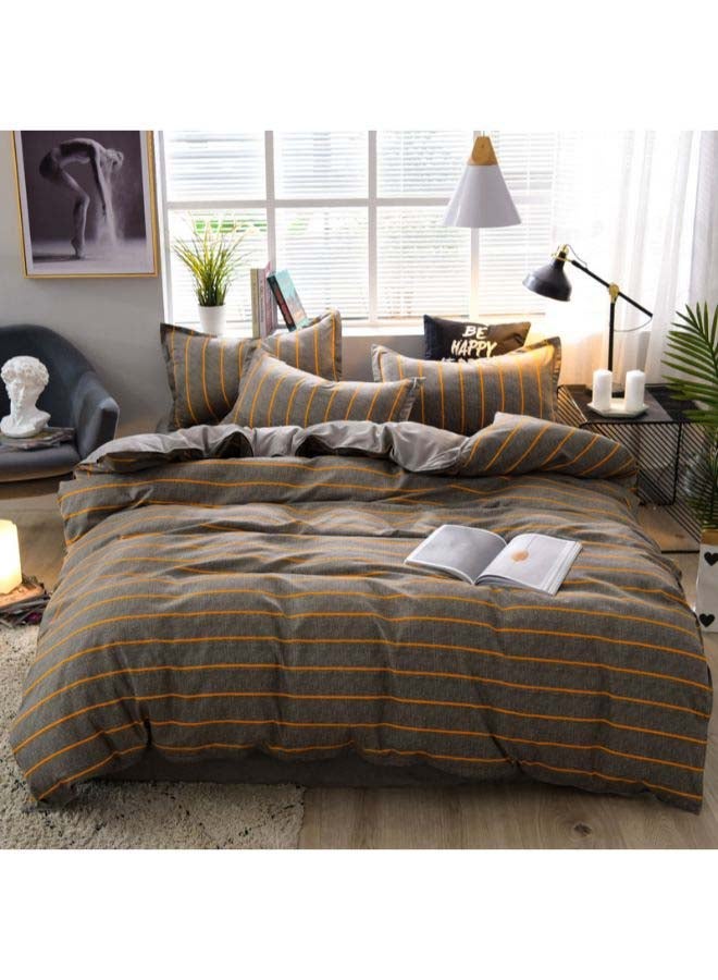 NIBEMINENT 4-Piece Ye Mo Duvet Cover Set polyester Brown/Yellow - Image 1