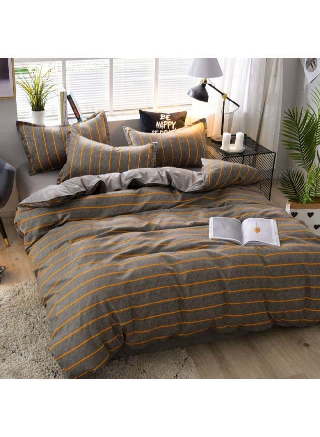 NIBEMINENT 4-Piece Ye Mo Duvet Cover Set polyester Brown/Yellow - Image 2