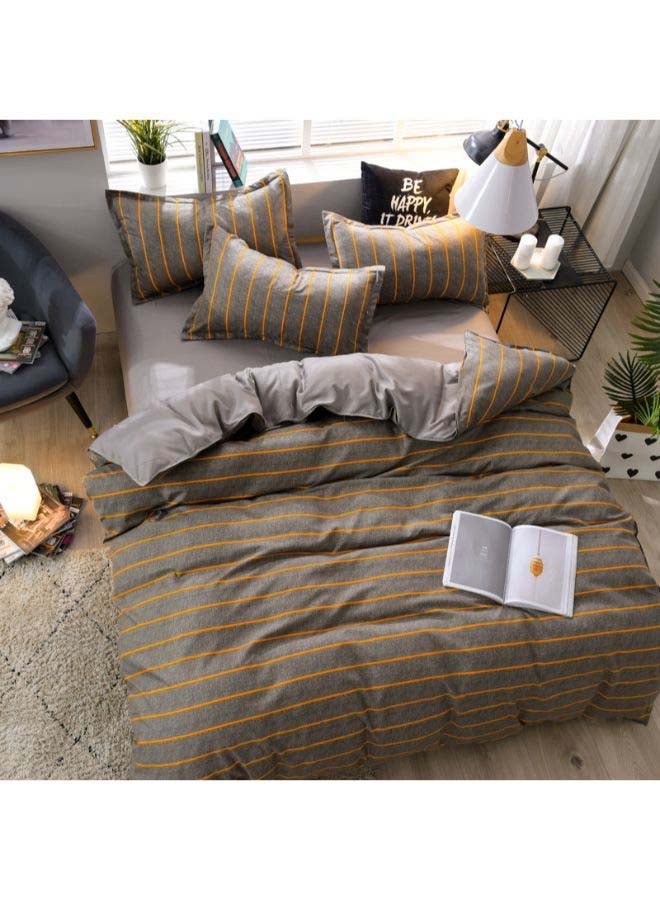 NIBEMINENT 4-Piece Ye Mo Duvet Cover Set polyester Brown/Yellow - Image 3
