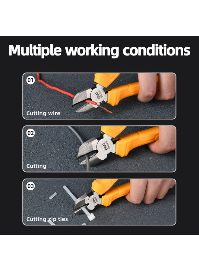 Deli 6" German Plier, #55 Carbon Steel, HRC 62 Edge, 3000 Cuts Life, Classic Handle, Rust-Proof, High-Frequency Quenched, Wear-Resistant, Precision Cutting Tool – Packed in PE Bag - Image 5