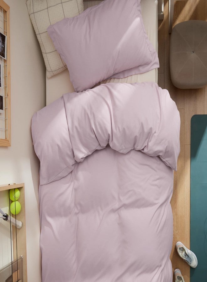 بيد شور غطاء لحاف Bedsure مقاس توين/توين XL - طقم مفروشات ناعم مزدوج الطبقات للأطفال والكبار، إغلاق بسحاب، قطعتان، يشمل غطاء لحاف واحد (68 بوصة × 90 بوصة) وغطاء وسادة واحد، بدون لحاف داخلي، لون وردي موكا - Image 3