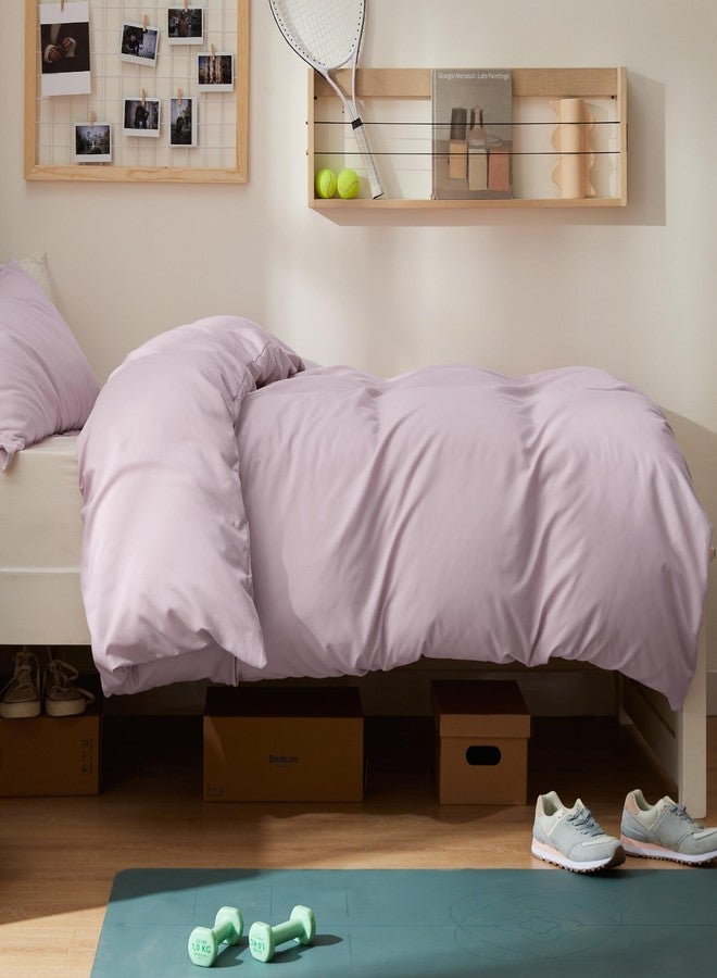 بيد شور غطاء لحاف Bedsure مقاس توين/توين XL - طقم مفروشات ناعم مزدوج الطبقات للأطفال والكبار، إغلاق بسحاب، قطعتان، يشمل غطاء لحاف واحد (68 بوصة × 90 بوصة) وغطاء وسادة واحد، بدون لحاف داخلي، لون وردي موكا - Image 4