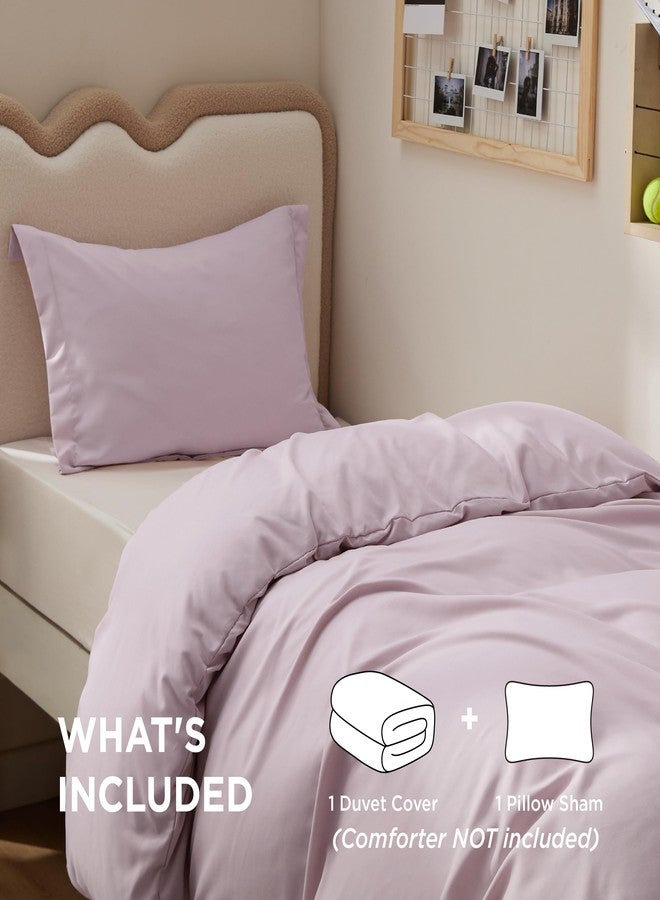 بيد شور غطاء لحاف Bedsure مقاس توين/توين XL - طقم مفروشات ناعم مزدوج الطبقات للأطفال والكبار، إغلاق بسحاب، قطعتان، يشمل غطاء لحاف واحد (68 بوصة × 90 بوصة) وغطاء وسادة واحد، بدون لحاف داخلي، لون وردي موكا - Image 2