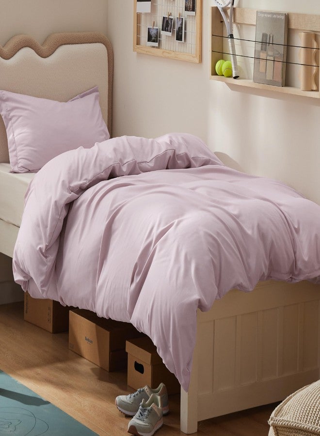 بيد شور غطاء لحاف Bedsure مقاس توين/توين XL - طقم مفروشات ناعم مزدوج الطبقات للأطفال والكبار، إغلاق بسحاب، قطعتان، يشمل غطاء لحاف واحد (68 بوصة × 90 بوصة) وغطاء وسادة واحد، بدون لحاف داخلي، لون وردي موكا - Image 1