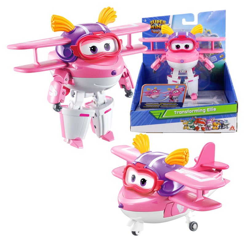 Super Wings transformable Toys, 5 in Ellie Transforming Airplane Toys, 2-in-1 Mode Action Figures, Plane to Robot, Preschool Gift transformable Figures for Boys Girls Kids Age 3 4 5 6 7 8+ - Image 1