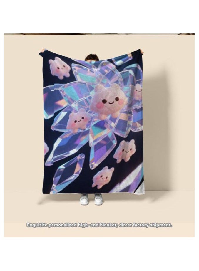 عام بطانية رقيقة من الفانيلا الكرتونية للأطفال أو الطلاب (دافئة ومريحة ومناسبة للنوم والألعاب) 100 سم * 150 سم - Image 4