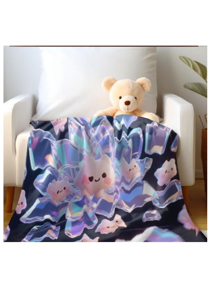 عام بطانية رقيقة من الفانيلا الكرتونية للأطفال أو الطلاب (دافئة ومريحة ومناسبة للنوم والألعاب) 100 سم * 150 سم - Image 5